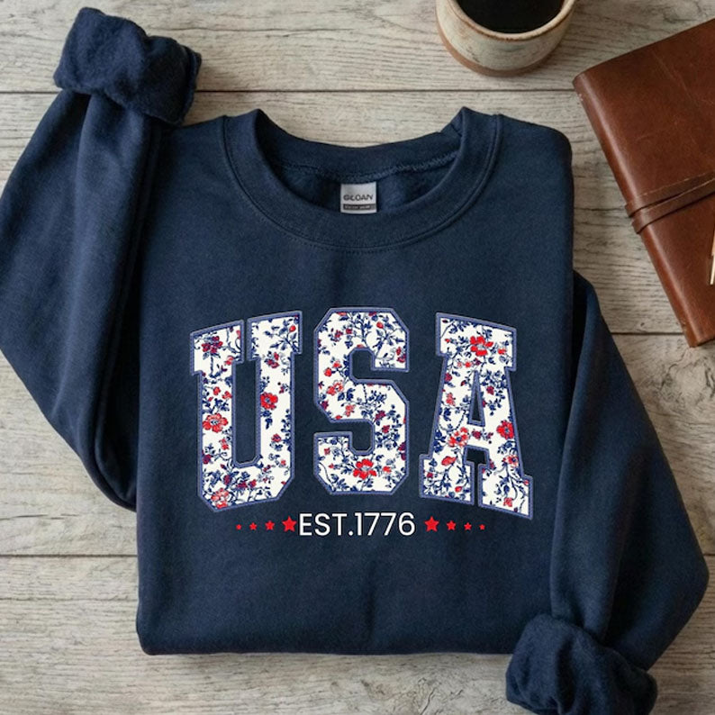 Vintage USA Bella Canvas Women V-Neck Shirt, 4th of July Shirt, Retro American Flag Tee, Patriotic Vneck, Independence Day Tee