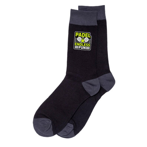 Father's Day Padel 4 Walls Endless Fun Men's Black Socks Fun Gift