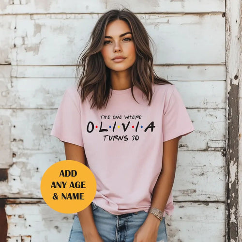 Custom Birthday T shirt ,The one where "name" turns any "age" 18 20 21 30 40 50. Custom birthday gift, Perfect Gift. Birthday shirt.