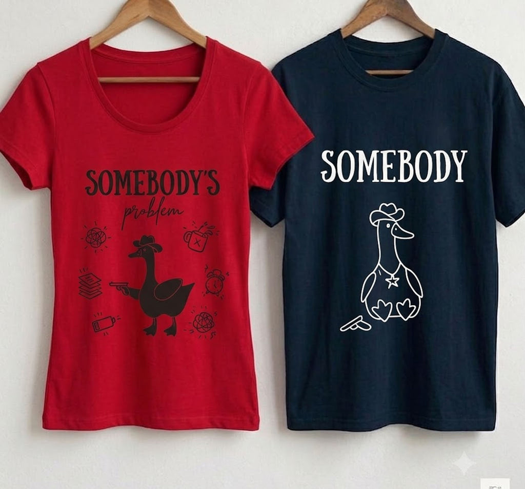 Somebody & Somebody’s Problem - Matching Couple Graphic Crewneck Sweatshirt Set