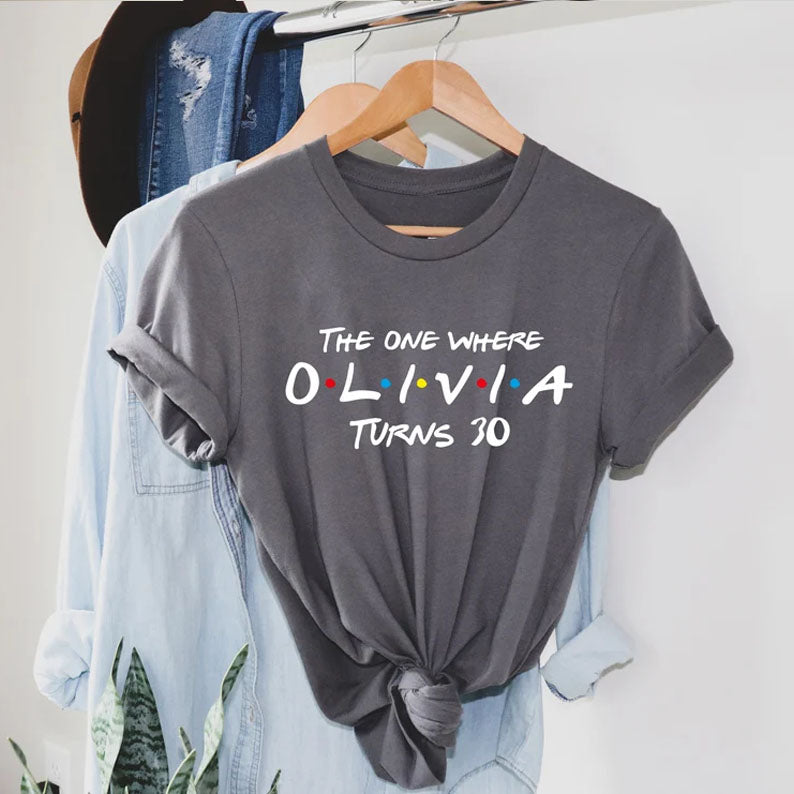 Custom Birthday T shirt ,The one where "name" turns any "age" 18 20 21 30 40 50. Custom birthday gift, Perfect Gift. Birthday shirt.