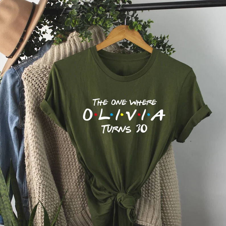 Custom Birthday T shirt ,The one where "name" turns any "age" 18 20 21 30 40 50. Custom birthday gift, Perfect Gift. Birthday shirt.
