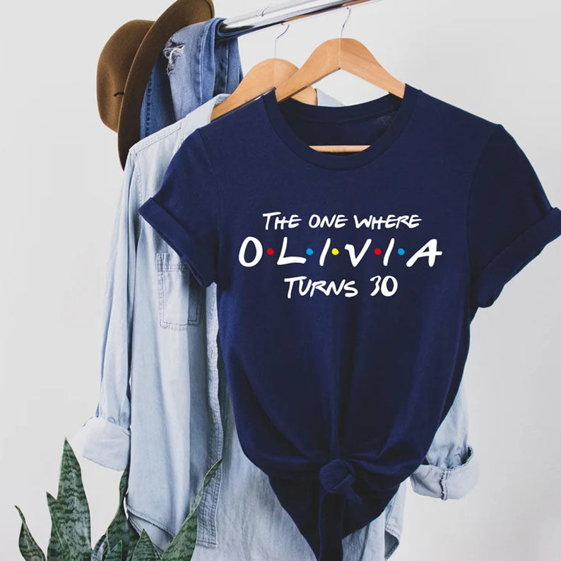 Custom Birthday T shirt ,The one where "name" turns any "age" 18 20 21 30 40 50. Custom birthday gift, Perfect Gift. Birthday shirt.